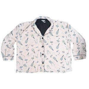 PJ Salvage - Women's Sleepwear - Pink - Size XL - Front Button -Top Only